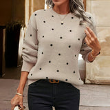 Cream Knit Jumper with Polka Dot Embroidery – Effortlessly Stylish