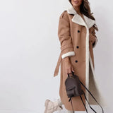 Longline Shearling-Lined Coat – Camel Elegance