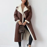 Longline Shearling-Lined Coat – Camel Elegance