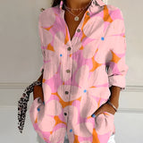 Botanical Muse Linen Shirt – Relaxed Fit Floral Print Top