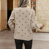 Cream Knit Jumper with Polka Dot Embroidery – Effortlessly Stylish