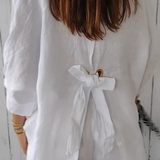 Linen Bow-Back Blouse – Summer Elegance in Linen