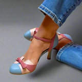 Bow-Tie Heels – Elegant Colour-Block Heels for Women