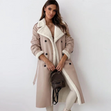 Longline Shearling-Lined Coat – Camel Elegance
