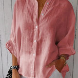 Linen Bow-Back Blouse – Summer Elegance in Linen