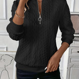 Cable Knit Half-Zip Sweater – Refined Warmth for Every Day