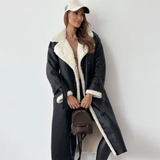 Longline Shearling-Lined Coat – Camel Elegance