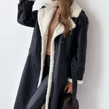 Longline Shearling-Lined Coat – Camel Elegance