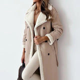 Longline Shearling-Lined Coat – Camel Elegance
