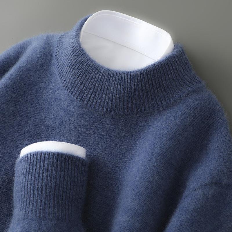 Soft Wool Blend Mock Neck Sweater – Minimalist Chic
