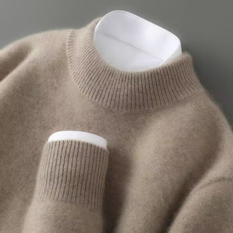 Soft Wool Blend Mock Neck Sweater – Minimalist Chic