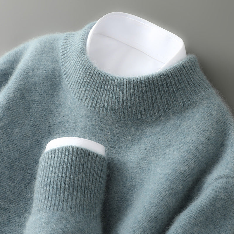 Soft Wool Blend Mock Neck Sweater – Minimalist Chic