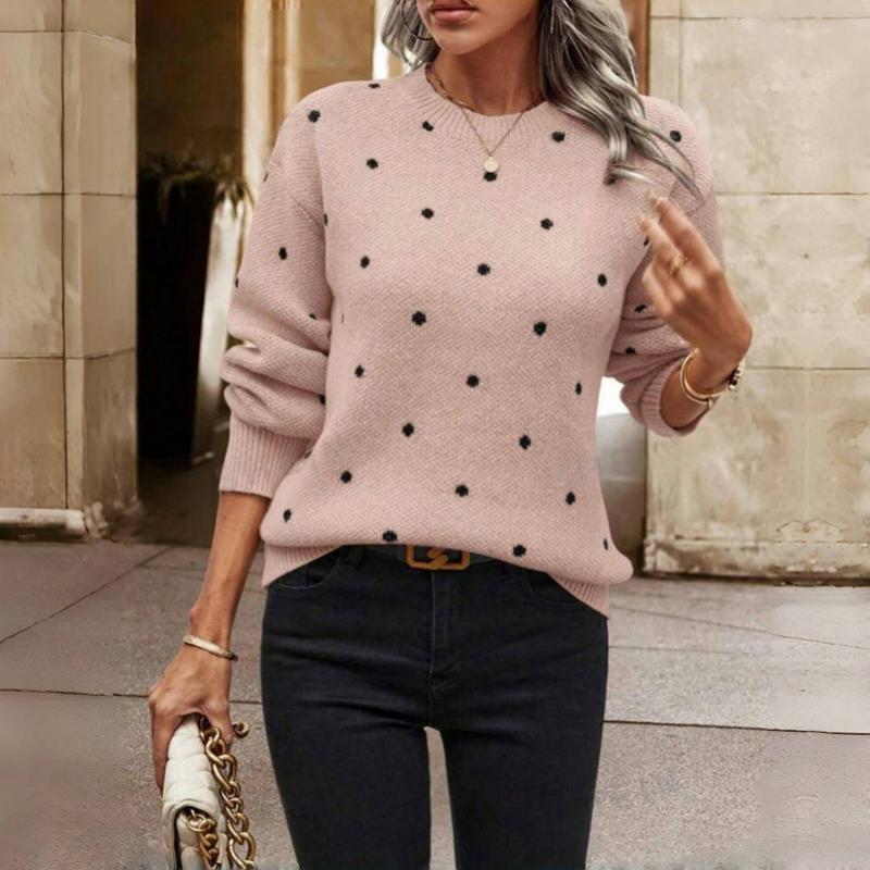 Cream Knit Jumper with Polka Dot Embroidery – Effortlessly Stylish