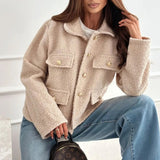 Cropped Teddy Jacket – Chocolate Elegance